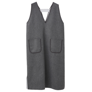 无谓打底背心裙2025秋冬毛呢女装长款马甲裙无袖气质呢子连衣裙女