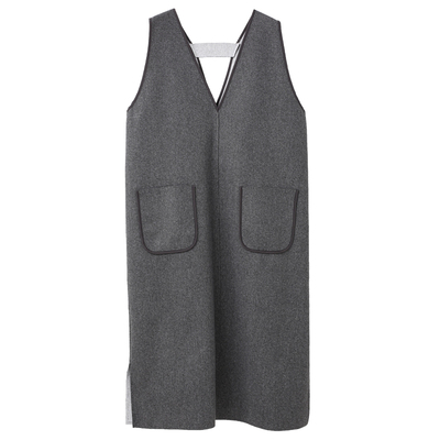 背心裙马甲裙长款无袖毛呢