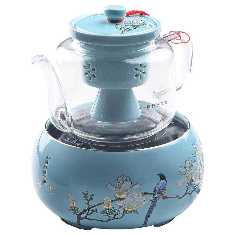 陶瓷煮茶器电陶炉套装智能触屏自动煮茶玻璃蒸茶壶黑白茶家用茶具