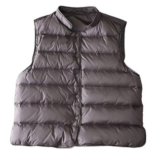 雅鹿轻薄羽绒马甲女秋冬新款90白鸭绒保暖显瘦内穿背心短款不臃肿