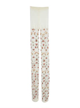 春夏薄款女花卉碎花提花连裤丝袜
