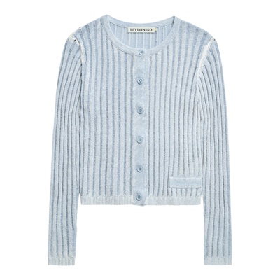 IIIVIVINIKO2026春新款优雅百搭罗纹圆领针织开衫女M610218625B