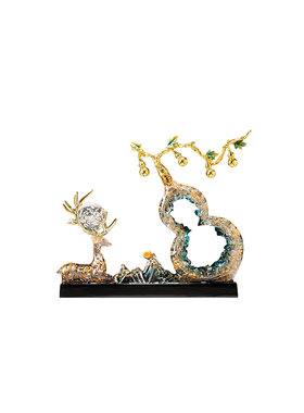 招财鹿葫芦摆件轻奢高档客厅玄关电视柜酒柜家居装饰乔迁新居礼品