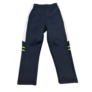 校服裤子白色宽边拼接黄条男女高初中小学生休闲藏蓝色直筒运动裤