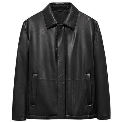 【商场同款】九牧王男款2025秋冬新款羊皮真皮翻领皮衣夹克外套