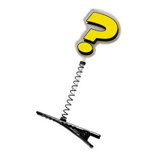 个性亚克力表情符号问号生气灯泡闪电弹簧夹顶夹搞怪趣味鸭嘴夹子