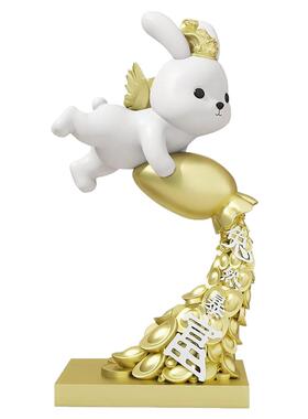 兔然暴富小摆件客厅玄关酒柜家居软装饰品招财乔迁开业礼物工艺品