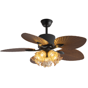 东南亚美式复古风扇灯吊扇一体吊扇灯家用客厅大尺寸风扇中古吊灯