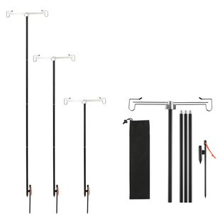 户外折叠灯架桌面插地灯支架挂灯架子户外灯支架营地挂钩露营灯杆