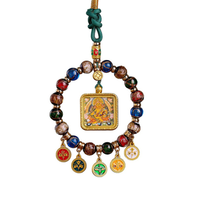 杭州灵隐五路财神香灰琉璃车挂