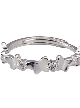 万物笙[蝴蝶翩翩]99纯银戒指2025年新款足银百搭可调节食指女戒