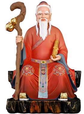 树脂手工彩绘月老神像摆件
