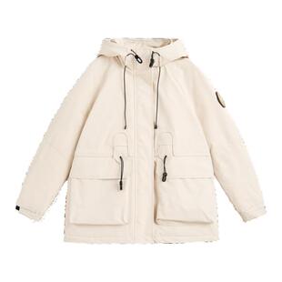 紫涵户外工装风羽绒服外套女冬季新款防水防污登山保暖鸭绒派克服