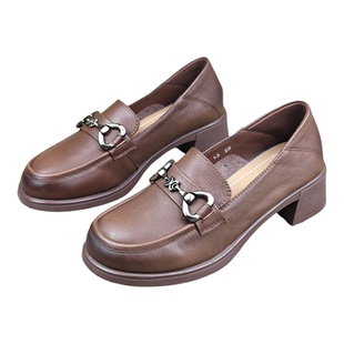 头层牛皮乐福鞋品牌断码处理女鞋真皮透气女单鞋时尚百搭休闲皮鞋