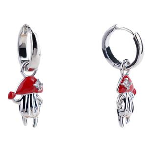 李权哲同款LAZYSURI懒苏芮出逃小蘑菇珐琅耳环女耳坠耳饰创意饰品