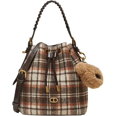 TATA他她女包2025冬季新款时尚百搭手提编织质感水桶包X3524DX5