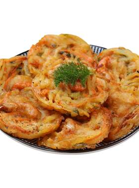 蔬菜营养油炸小吃西餐10片鲜虾饼