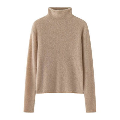 康宝莱纱线高领山羊绒毛衣女薄款