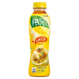 阳光茶线条小狗联名无糖经典柠檬红茶桃桃无糖茉莉饮料500ml*12瓶