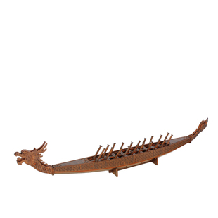 迪爱歪传统龙舟模型木质拼装积木玩具家居装饰摆件龙船纪念品礼物