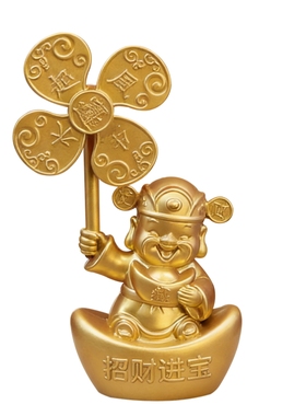 元宝财神转转风生水起桌面摆件