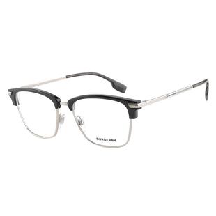 【自营】BURBERRY博柏利眼镜框男款黑银色商务眉形镜框女 OBE2359