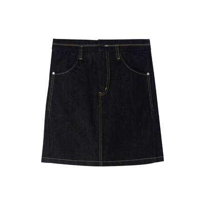 HSUSE 曙色原创设计简约通勤风包臀裙五芒星结构牛仔半裙女