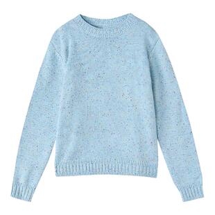 笛莎官旗青少年女孩内搭2025冬季新款套头宽松点子纱刺绣小狗毛衣