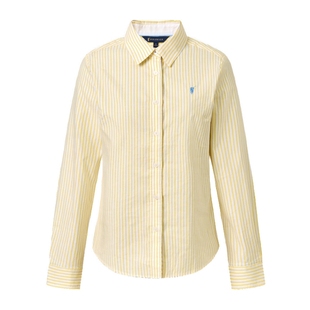 POLOWALK女装衬衫2026春季新款女士长袖条纹衬衫纯棉内搭时尚上衣