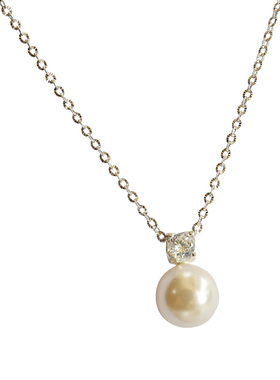 王妃天然珍珠施家仿水晶吊坠项链