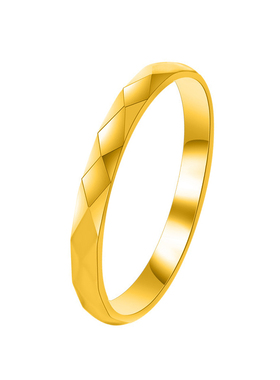 个性菱形水波纹戒指男女