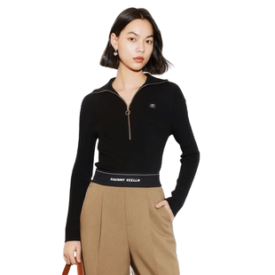 商场同款FF||仿佛春秋季羊毛衫女美丽诺混纺薄款简约