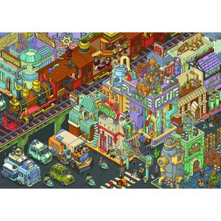 萱妍文创5.0时光空隙系列大版造景贴纸繁荣昌盛特油工艺微缩场景3D立体小屋贴画手帐手工diy玩具女孩新年礼物