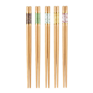 天然健康楠竹筷子家用新款高档家庭一人一筷五色耐高温夹防滑竹筷