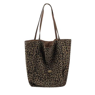 法国蒙田豹纹百搭双面托特包
