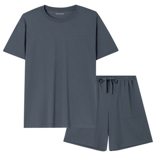 SCHIESSER舒雅男士冰藻泥凉感布7A抑菌防螨睡衣家居服套装21310H