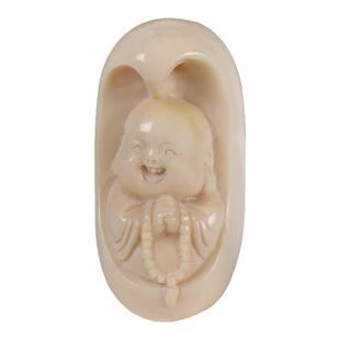 猛犸象牙雕刻弥勒佛吊坠项链挂件隔珠星月金刚菩提手串DIY配件