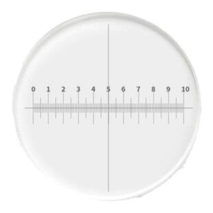 0.1mm标尺十字刻度 显微镜目镜物镜镜台 测微尺908 分划板 C1通用