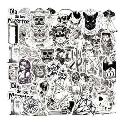 哥特风黑白DarkGothic涂鸦贴纸