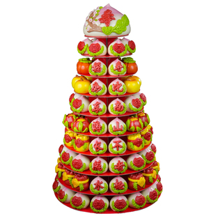 山东花馍馍寿桃馒头生日老人祝寿过寿宴胶东花饽饽中式多层蛋糕