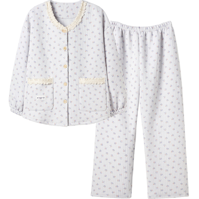 思莉太太厚棉韩系碎花秋冬家居服