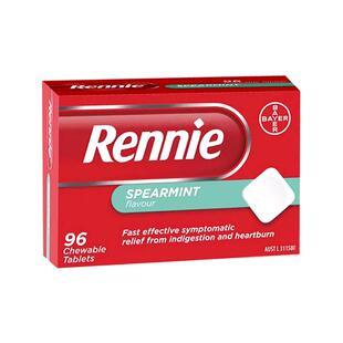 Rennie抗胃酸咀嚼片96粒澳洲肠胃不适反中和食管反流碳酸镁进口