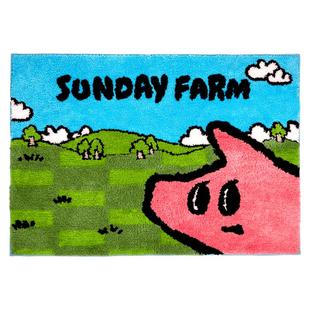 POP SUNDAY猪宝农场地毯高级感地垫卧室客厅沙发毯防滑乔迁礼物