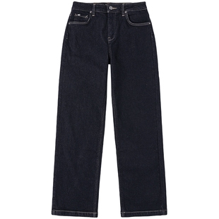 【张凌赫代言】Lee25冬新429直脚磨毛不易褪色深蓝色女保暖牛仔裤