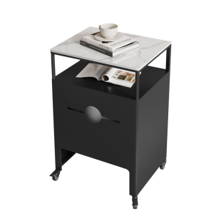 带轮可移动扫地机器人置物架鱼缸架基站上方收纳柜遮挡柜岩板边几