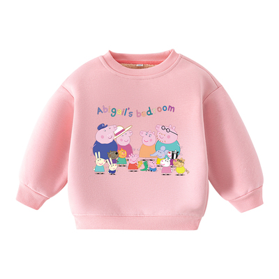 小猪佩奇春秋冬男女童羊羔绒卫衣