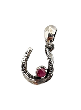 睡莲生生世世 925纯银吊坠天然宝石复古马蹄铁元素个性百搭挂坠