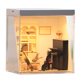 diy小屋系列音乐屋微缩场景3d小屋手工拼装纸模生日男女伴手礼物