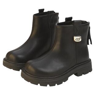 儿童靴子女童马丁靴小女孩短靴2025冬季新款皮靴秋冬加绒保暖童靴