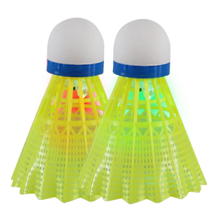 迪科斯夜光发亮羽毛球带灯耐打室内外发光LED夜间荧光塑料尼龙球